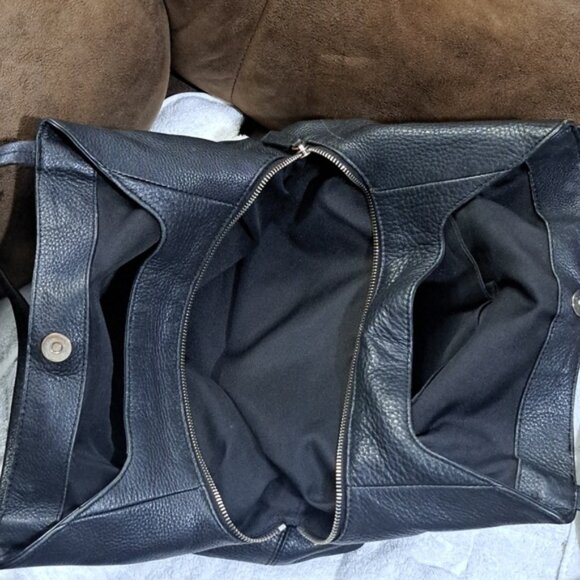 Hand Crafted Painted Black Pebble Leather Hobo Bag - Picture 11 of 17